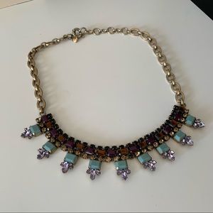 J. Crew multicolored faux stone statement necklace